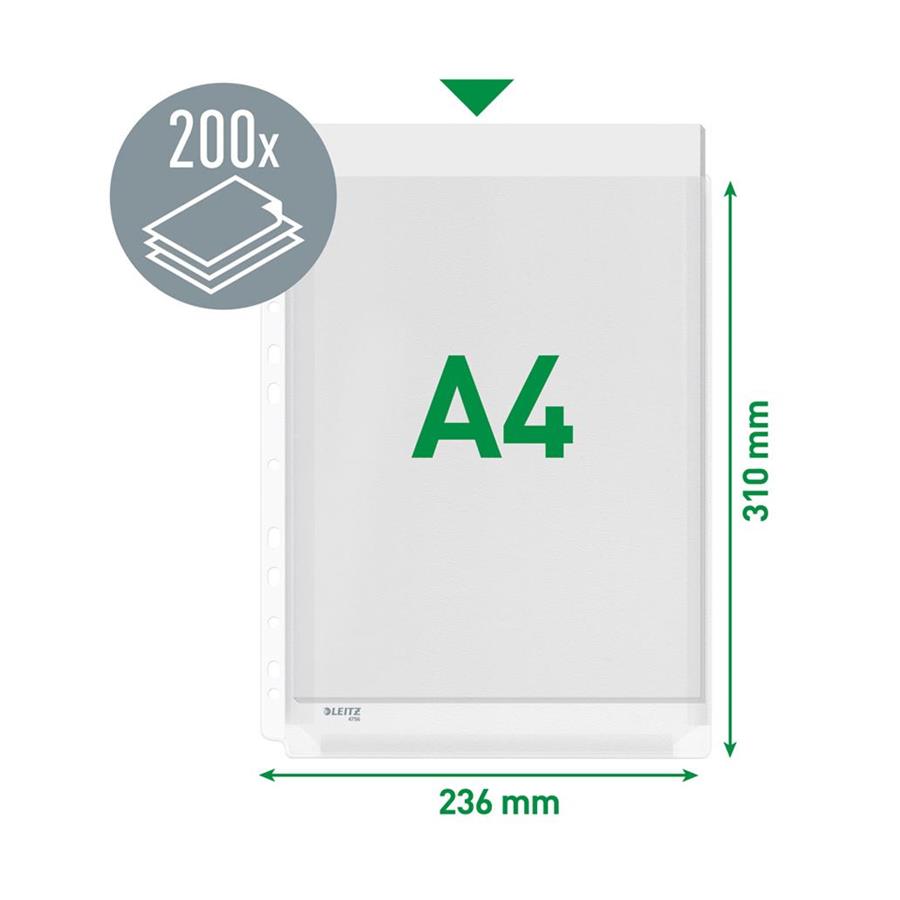 LEITZ 4756 - BOLSA CATÁLOGO A4 170 MY ALTA CAPACIDADE (5 UN)