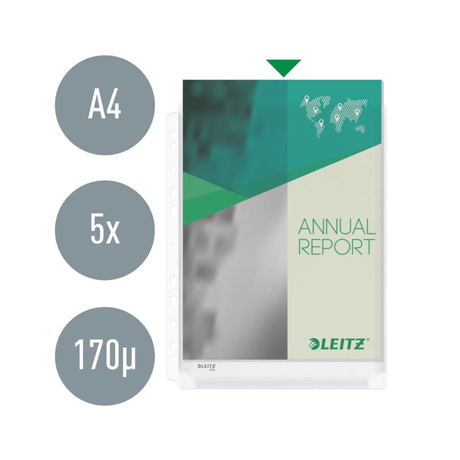LEITZ 4756 - BOLSA CATÁLOGO A4 170 MY ALTA CAPACIDADE (5 UN)
