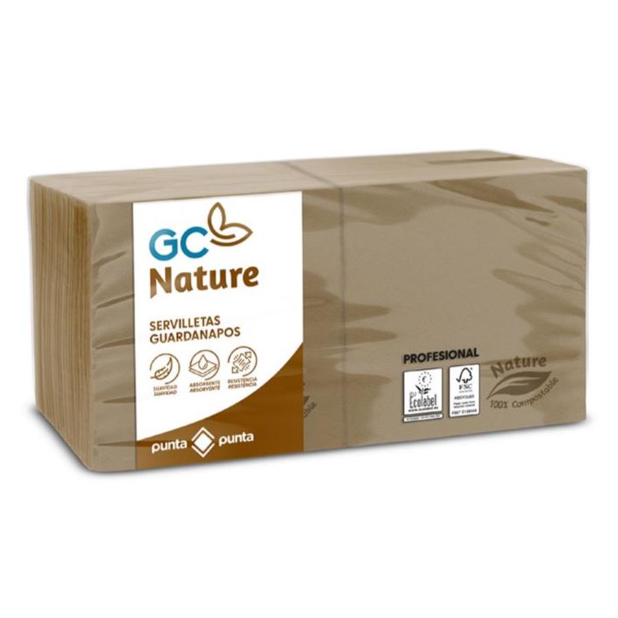 GUARDANAPOS 20X20 2FLS RECICLADOS NATURE P&P 100% 100UN