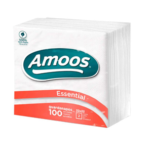AMOOS - GUARDANAPOS 22X22 2FLS BRANCO AMOOS 100UN