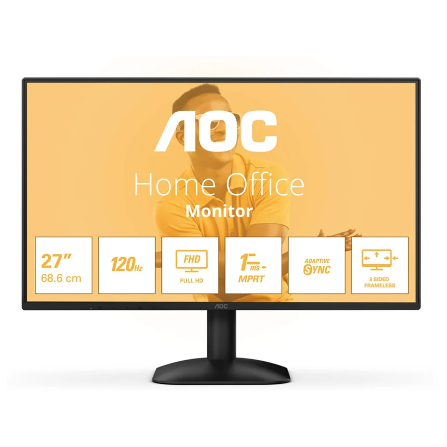 AOC - MONITOR IPS 27" 16:9 FHD 4MS 120HZ VGA HDMI (27B31H)