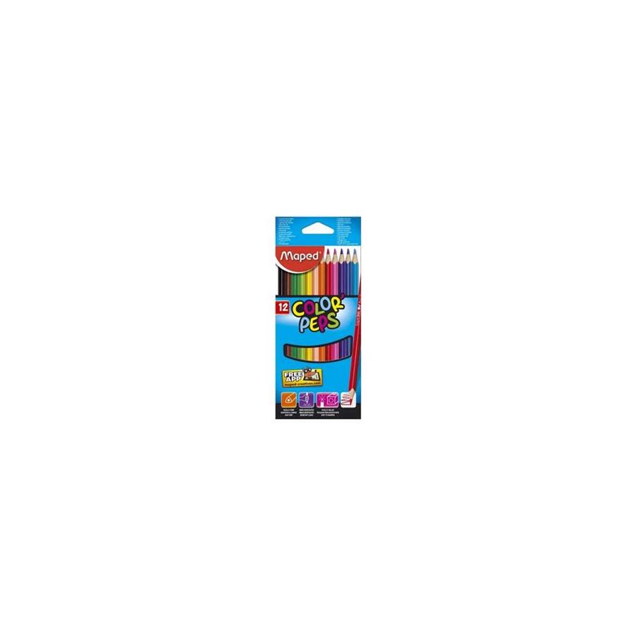 LÁPIS COR 12UN CX CARTÃO MAPED PEPS LONG 20CM