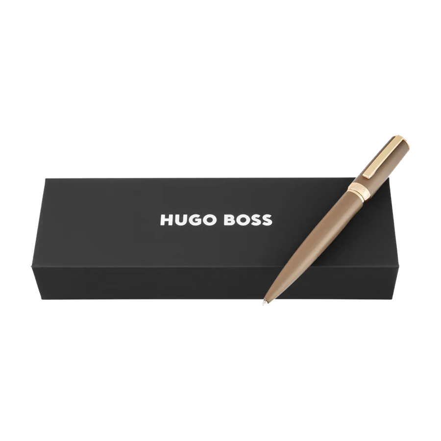 HUGO BOSS ARCHE DOUBLE B CAMEL BALLPOINT - CANETA