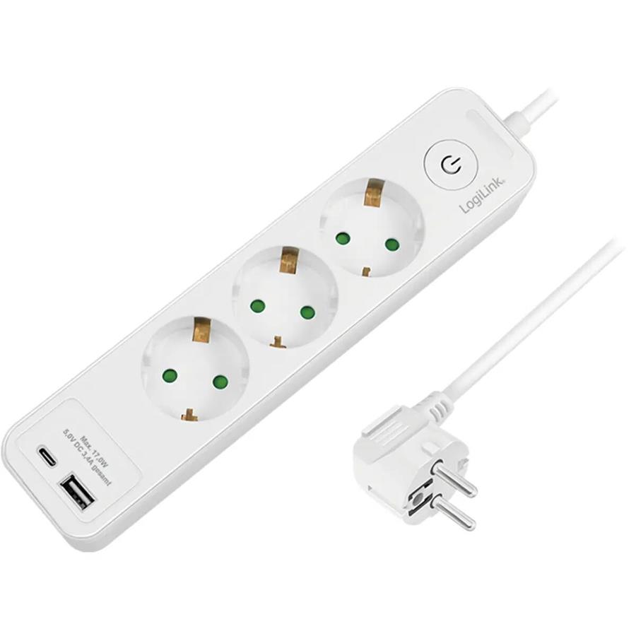 LOGILINK LPS280U - BLOCO DE 5 TOMADAS CABO (3X1.5MM²) 1.5M