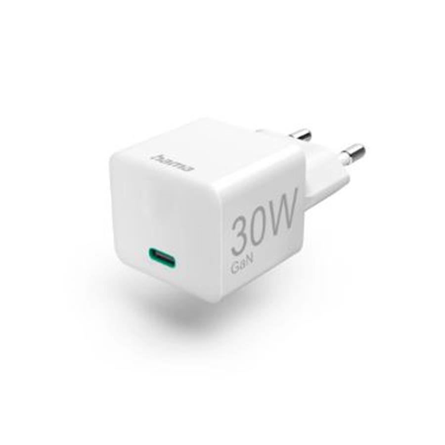 HAMA - CARREGADOR USB-C PD/QC/GAN 30W RÁP. M. CHARGER BRANCO