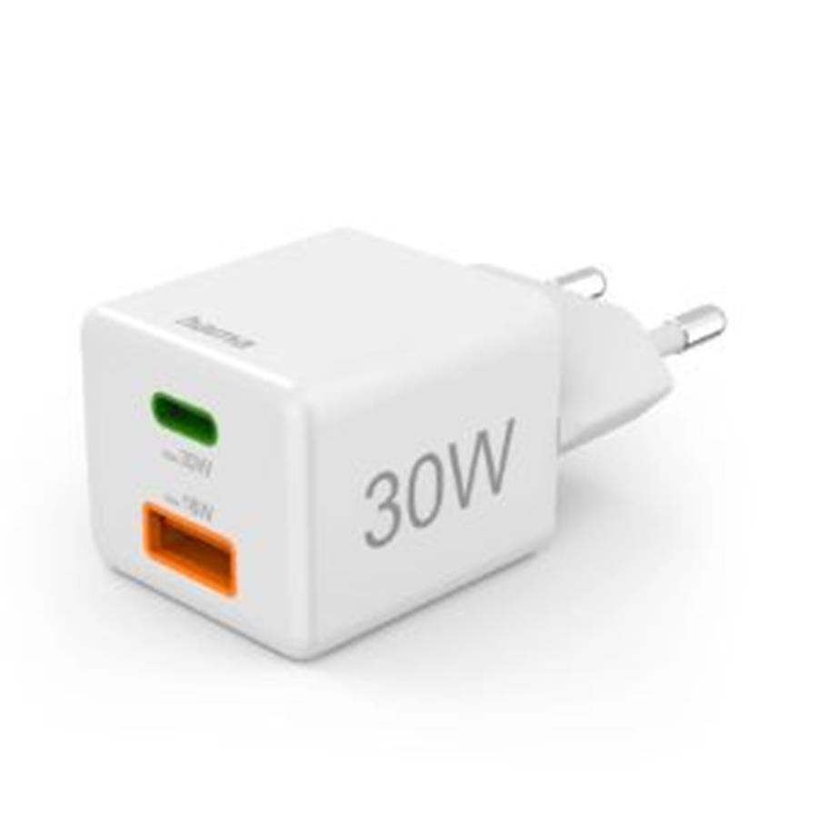 HAMA - CARREGADOR USB-C + USB-A 30W RÁPIDO M.CHARGER BRANCO