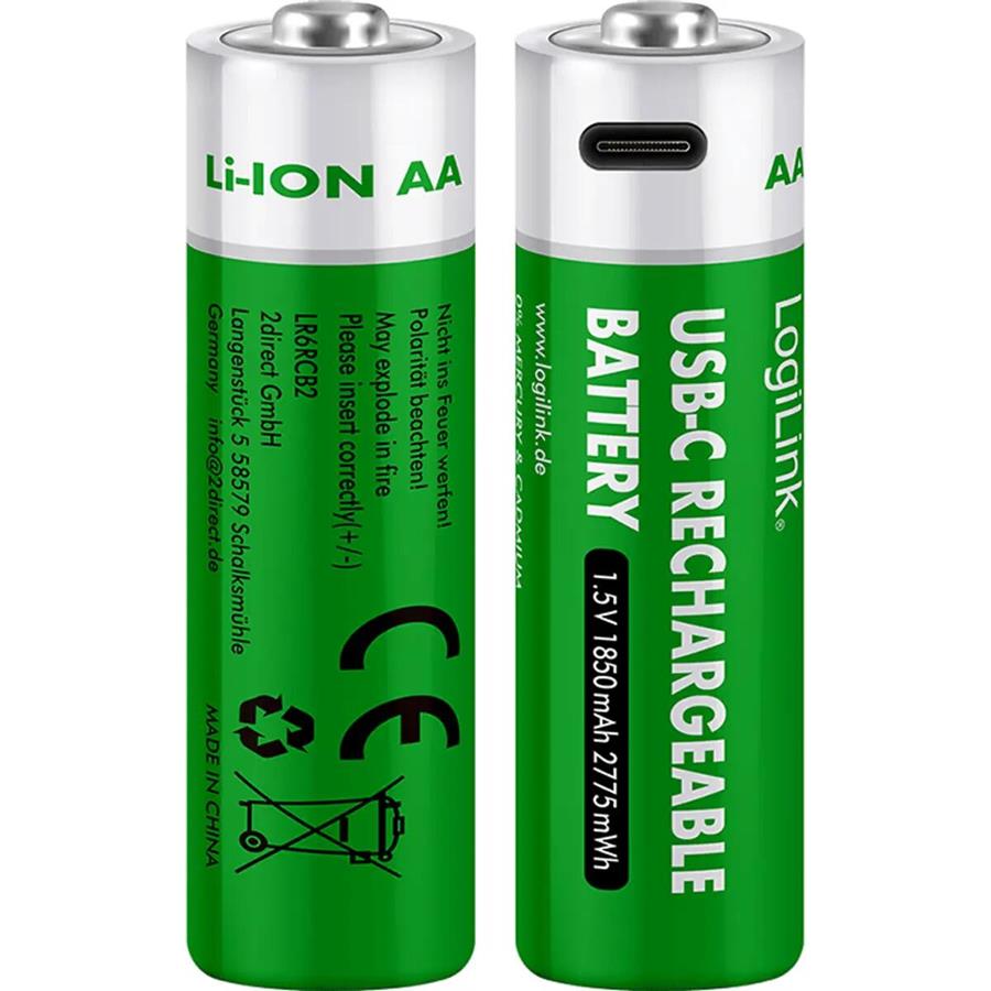 LOGILINK LR6RCB2 - CONJUNTO DE 2 BATERIAS LI-ION - AA