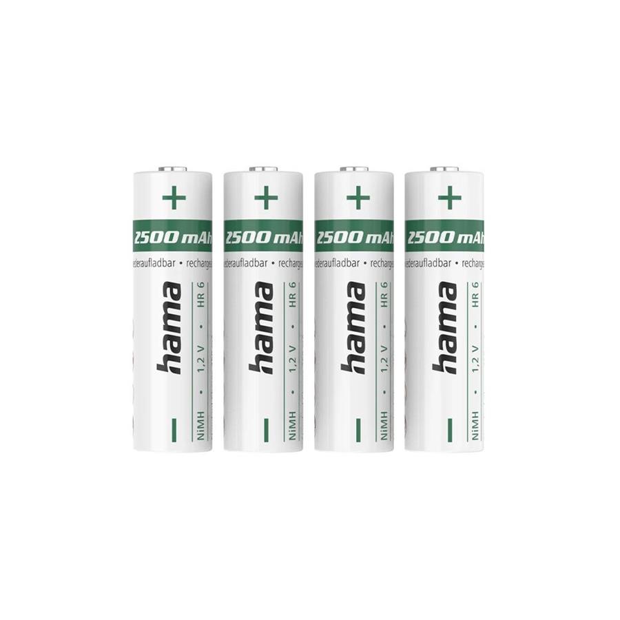 PILHAS RECARREGÁVEIS AA 1.2V 2500MAH HAMA 4UN