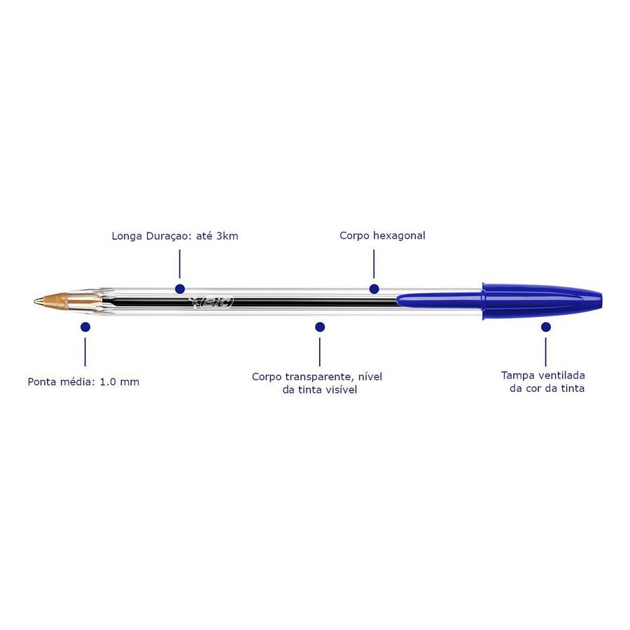 ESFEROGRÁFICA BIC CRISTAL BALL POINT 4 CORES 1MM 4UN ESFEROGRÁFICA BIC CRISTAL BALL POINT 4 CORES 1MM 4UN