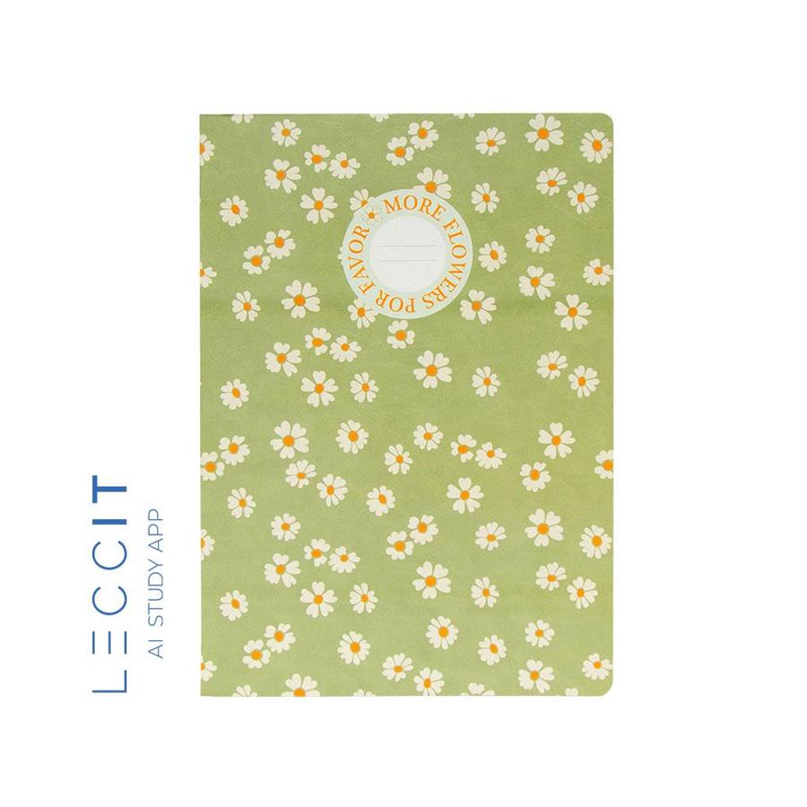 Caderno Agrafado A4 Pautado FLOWERS Verde 48Fls 1un