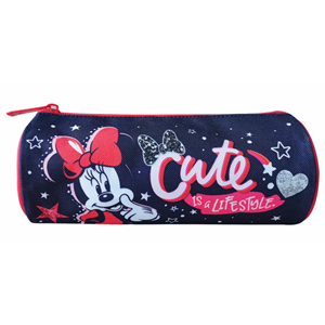 MINNIE CUTE - ESTOJO CILÍNDRICO COM FECHO ZIPPER