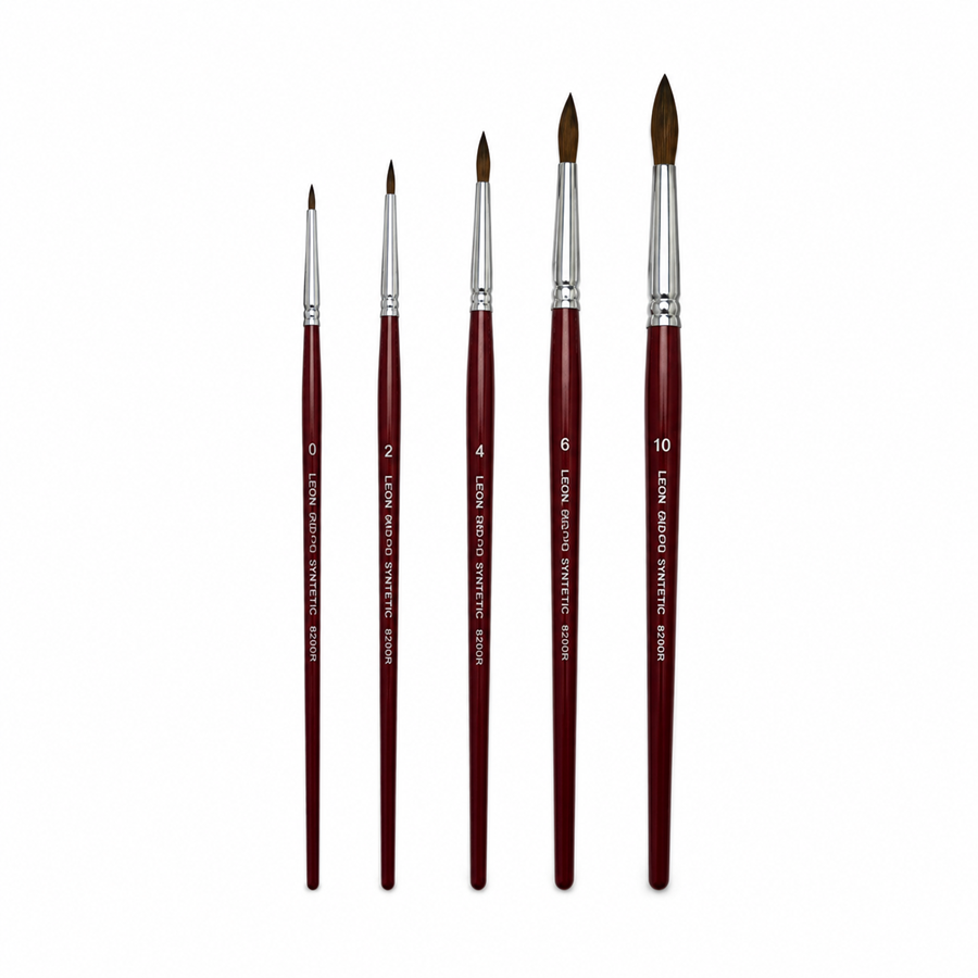 PACK PINCEL GUACHE AGUARELA REDONDO Nº1/2/4/6/10 GIOTTO 5UN